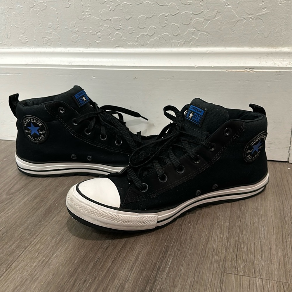 Converse Chuck Taylor All  Star Street Mid-Top Black Sneakers Mens 10 Womans 12
